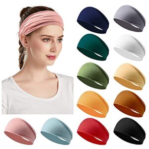 jesries headbands for women non slip turban hair wrap elastic hair bands workout running headwrap sweat yoga head bands for girls