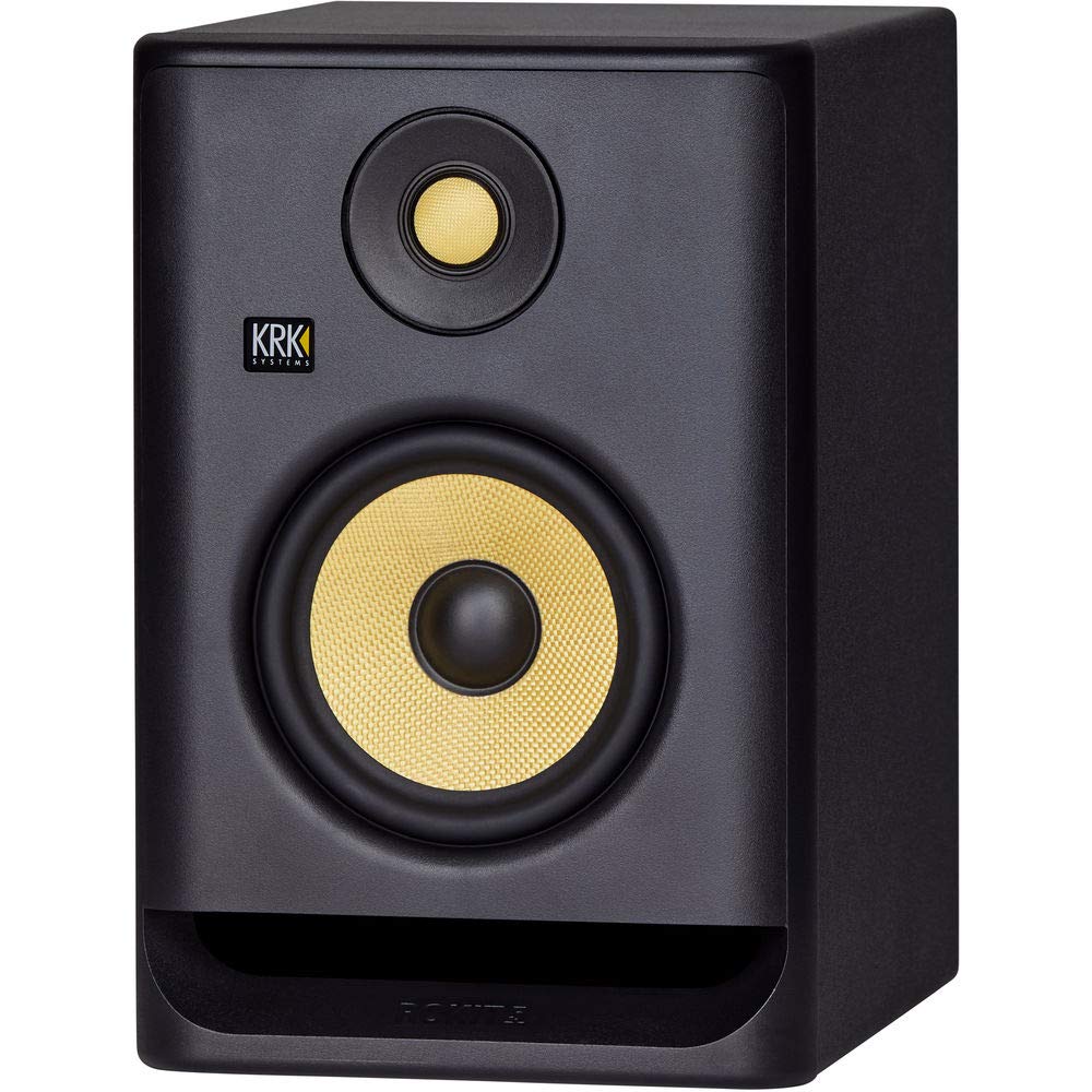 KRK ROKIT 5 G4 5" 2-Way Studio Monitor (Pair) Bundle with Studio Monitor Stands (Pair), 2X Small Pad & 2X XLR Cable