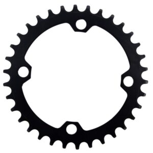 YBEKI 30T 32T 34T 36T 38T 40T 42T 44T 46T 48T 50T 52T Chainring 104BCD Round Oval Narrow Wide Single Bike Chainring for 8 9 10 11 Speed Mountain Bike Road Bike MTB BMX (black round, 34T)