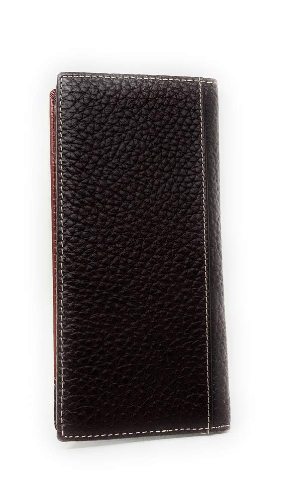 Western Premium Genuine Leather Tooled Men's Long Bifold Wallet premium cowboy wallets in 2 colors (Brown Praying cowboy)