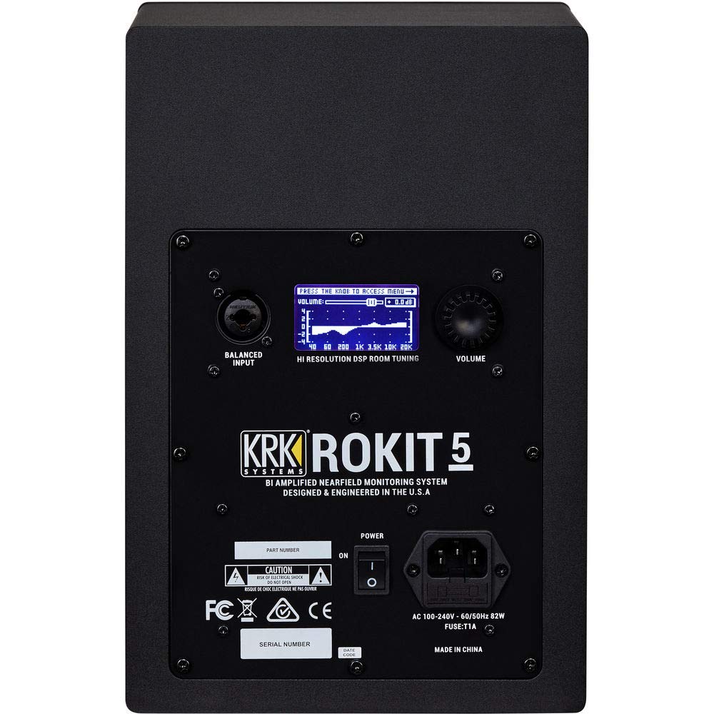 KRK ROKIT 5 G4 5" 2-Way Studio Monitor (Pair) Bundle with Studio Monitor Stands (Pair), 2X Small Pad & 2X XLR Cable