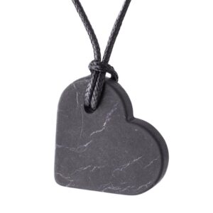 keled rocks - heart shungite necklace - for protect yourself from influences - shungite stone - nature surface - russian mine