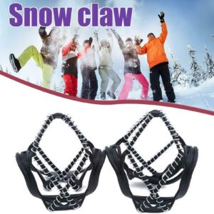 shlutesoy Ice Traction Cleats,Shoes Crampons,2Pcs Anti-Slip Spikes Cleat Crampons Shoe Cover Ice Snow Hiking Climbing Gripper Black