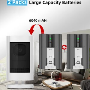 YUELAN 2 Packs Rechargeable 3.65V Battery Compatible with Ring, for Video Doorbell 2/3/4, Video Doorbell 3 Plus,Stick Up Cam Battery (2nd & 3rd Gen) and Spotlight Cam Battery 6040mAh