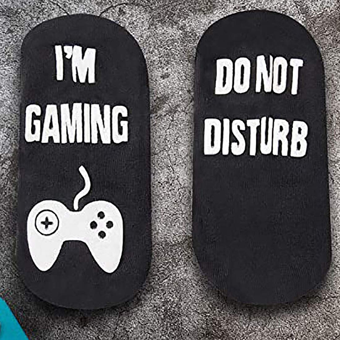 ClosJery Funny Socks For Men Women I'M GAMMING DO NOT DISTURB Black Boys Xmas Fun Socks