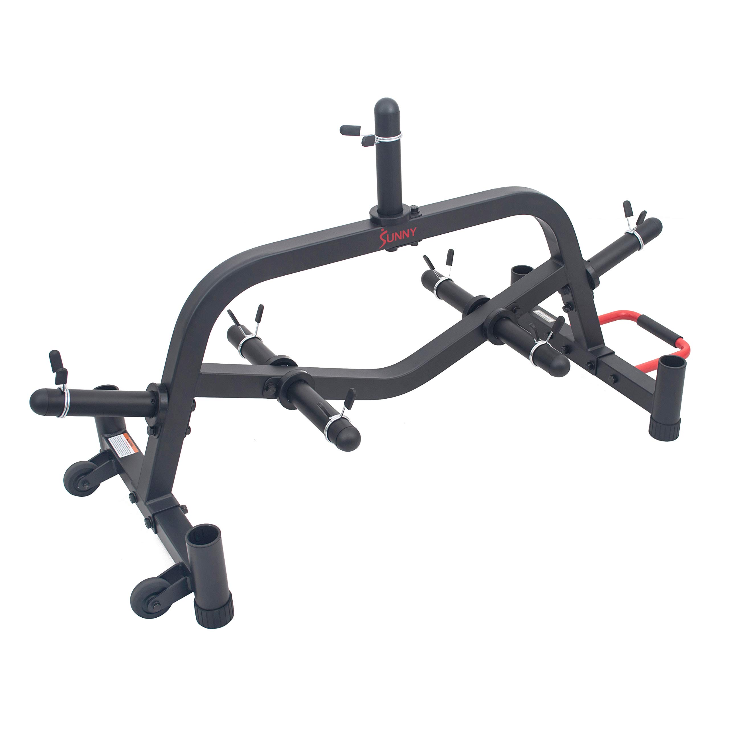 Sunny Health & Fitness Multi-Weight Plate and Barbell Rack Storage Stand - SF-XF9938, Black