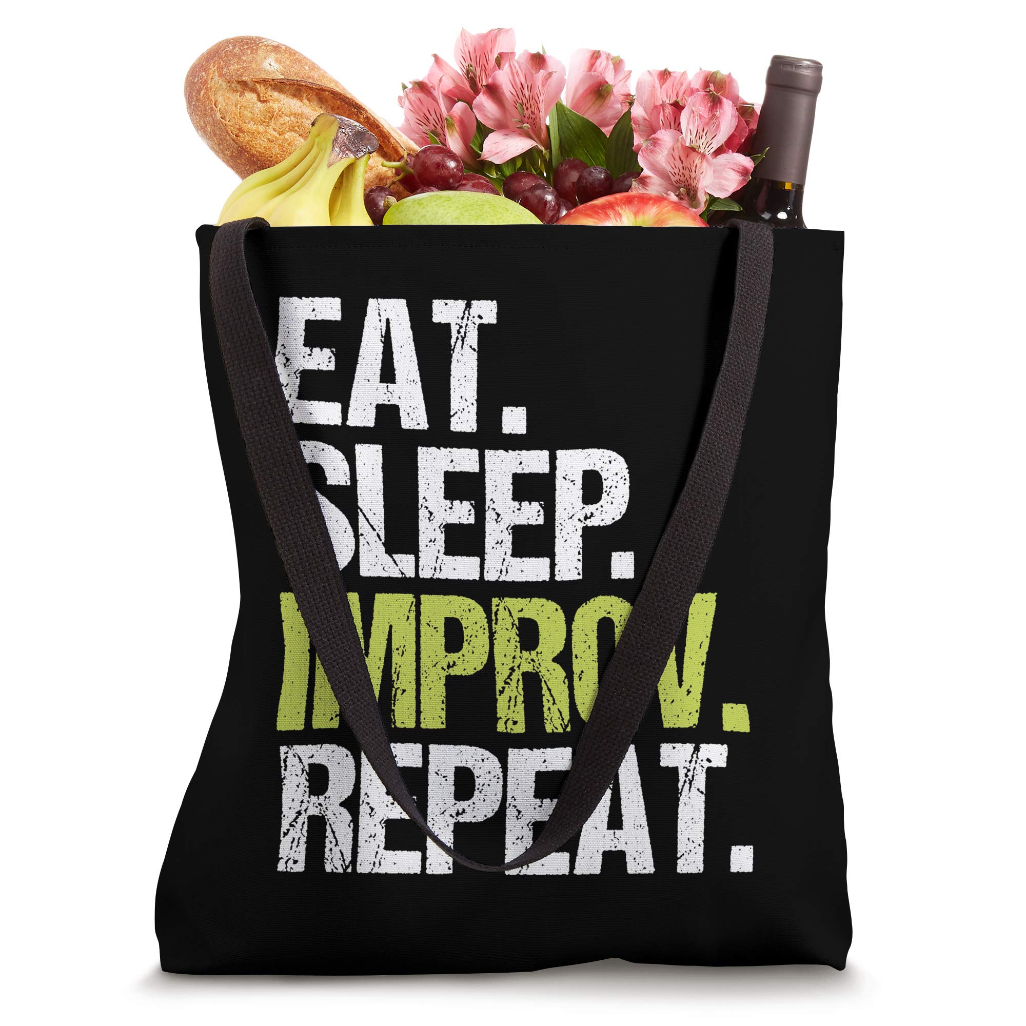 Eat Sleep Improv Repeat Improvisation Christmas Gift Tote Bag