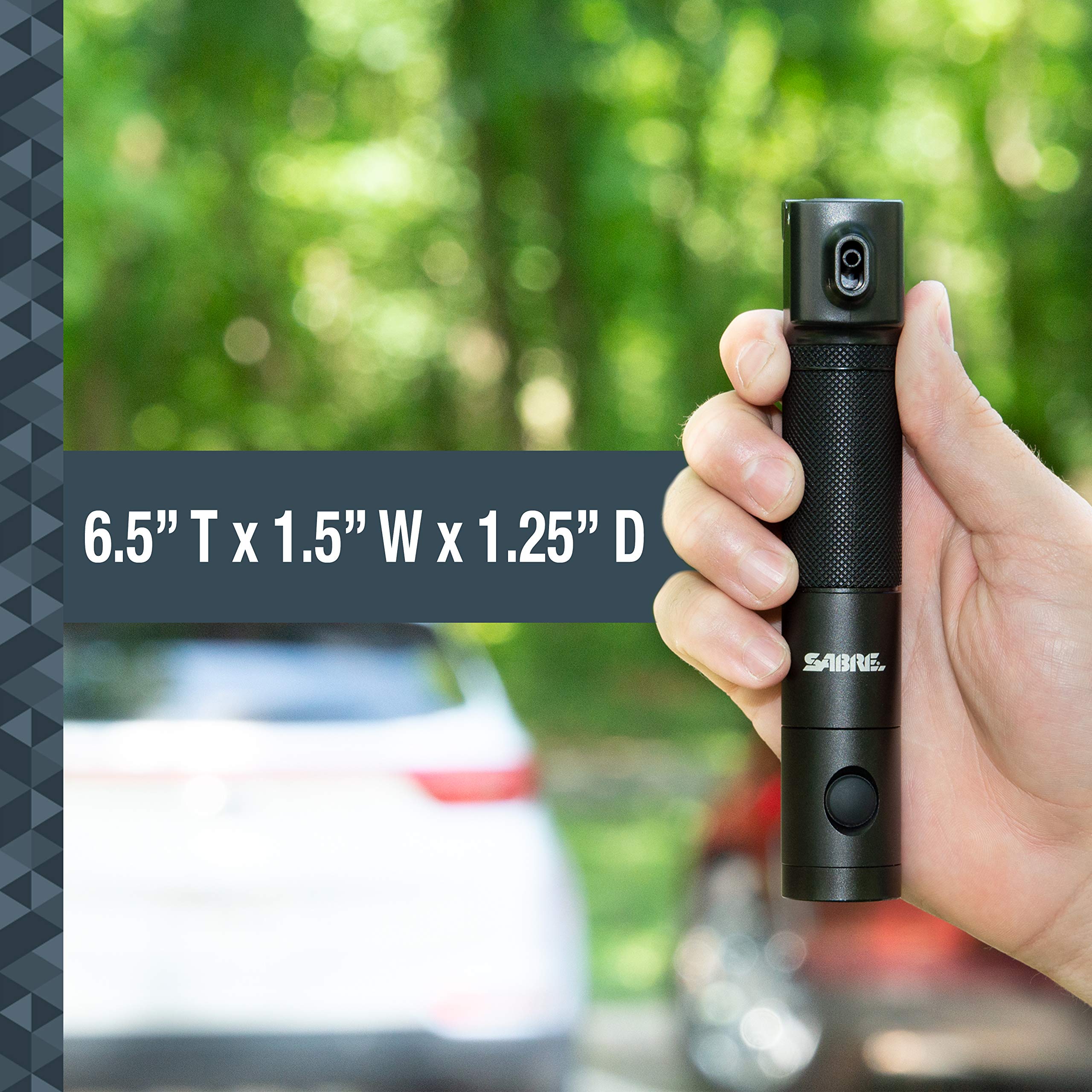 SABRE PepperLight 2-in-1 Flashlight Pepper Spray, Ultra-Bright 750 Lumen Flashlight, Visible Up To 540-Feet (165-Meters), Protect Aginst Multiple Threats with 25 Bursts, IPX6 Water-Resistant Rated