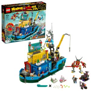 lego monkie kid: monkie kid’s team secret hq 80013 building kit (1,959 pieces)