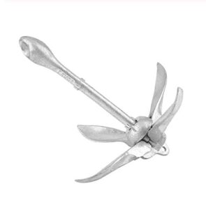 isure marine galvanized folding kayak anchor grapnel 0.7kg/1.5lbs- boating accessories for kayaks, canoes, paddle boards, & small watercrafts