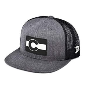 Branded Bills Colorado Vintage PVC Flat Trucker, Charcoal/Black