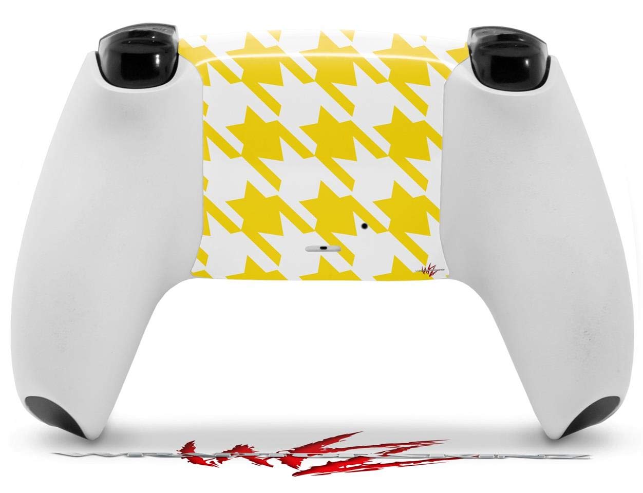 WraptorSkinz Skin Wrap compatible with Sony PS5 DualSense Controller Houndstooth Yellow (CONTROLLER NOT INCLUDED)