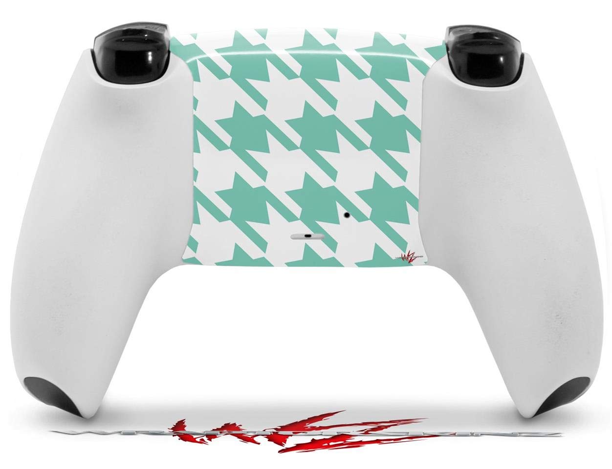 WraptorSkinz Skin Wrap compatible with Sony PS5 DualSense Controller Houndstooth Seafoam Green (CONTROLLER NOT INCLUDED)