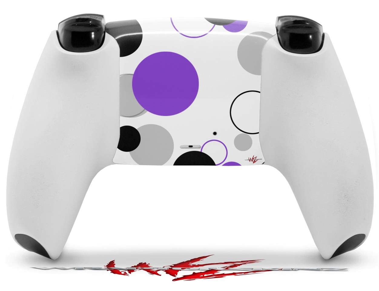 WraptorSkinz Skin Wrap compatible with Sony PS5 DualSense Controller Lots of Dots Purple on White (CONTROLLER NOT INCLUDED)