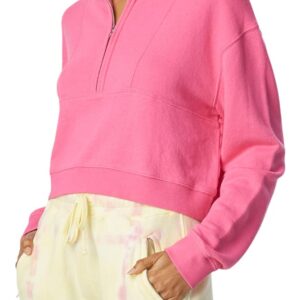 Bandier x Sincerely Jules_The Holly Half Zip Sweatshirt Bright Rose-XL