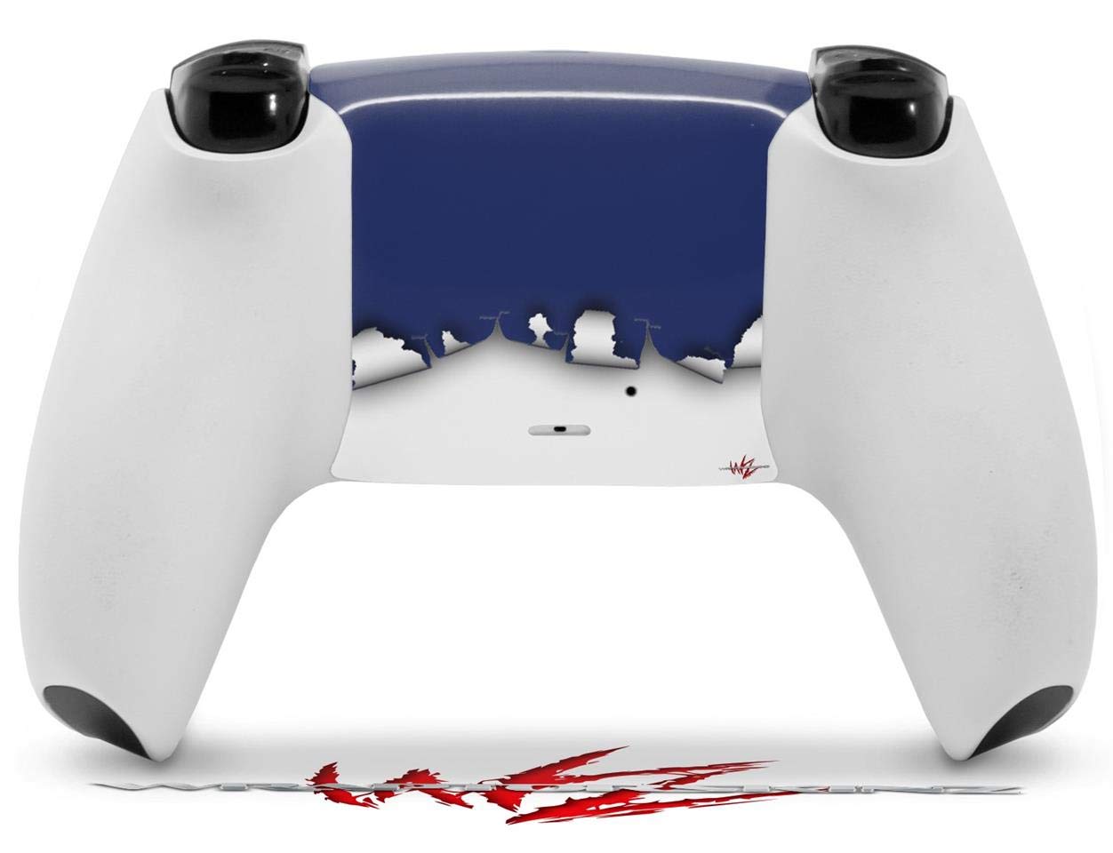 WraptorSkinz Skin Wrap compatible with Sony PS5 DualSense Controller Ripped Colors Blue White (CONTROLLER NOT INCLUDED)