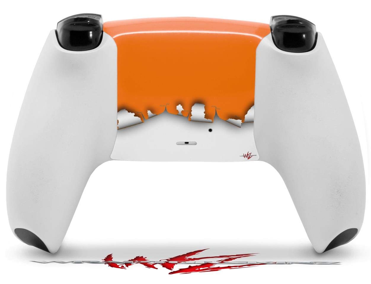 WraptorSkinz Skin Wrap compatible with Sony PS5 DualSense Controller Ripped Colors Orange White (CONTROLLER NOT INCLUDED)