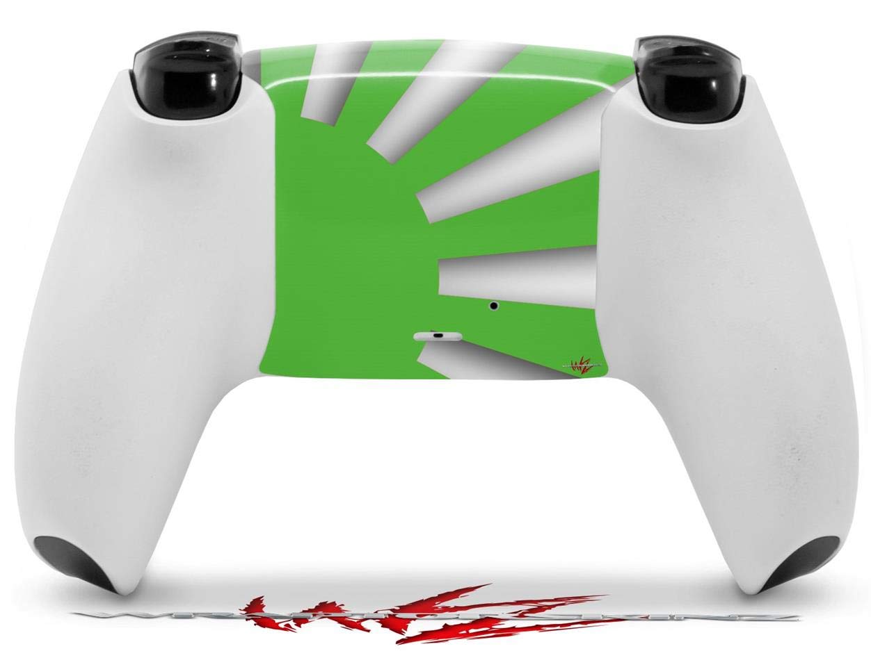 WraptorSkinz Skin Wrap compatible with Sony PS5 DualSense Controller Rising Sun Japanese Flag Green (CONTROLLER NOT INCLUDED)