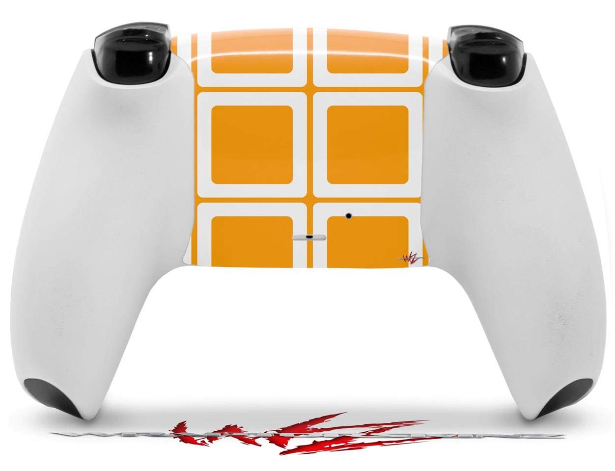 WraptorSkinz Skin Wrap compatible with Sony PS5 DualSense Controller Squared Orange (CONTROLLER NOT INCLUDED)