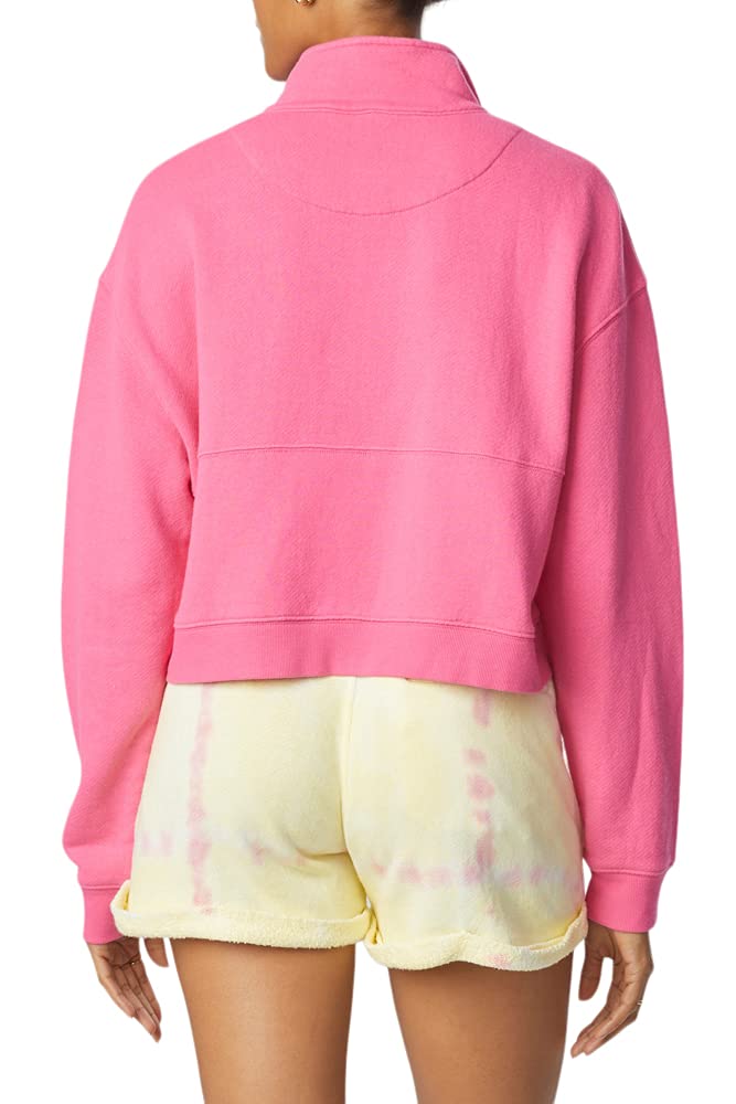 Bandier x Sincerely Jules_The Holly Half Zip Sweatshirt Bright Rose-XL