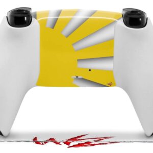 WraptorSkinz Skin Wrap compatible with Sony PS5 DualSense Controller Rising Sun Japanese Flag Yellow (CONTROLLER NOT INCLUDED)