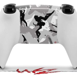 WraptorSkinz Skin Wrap compatible with Sony PS5 DualSense Controller Sexy Girl Silhouette Camo Gray (CONTROLLER NOT INCLUDED)