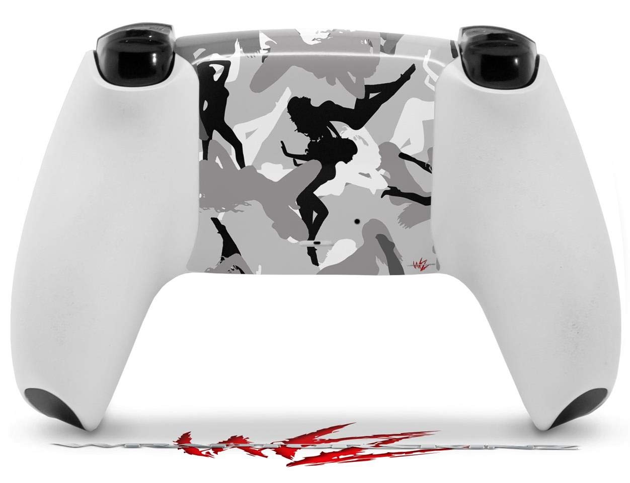 WraptorSkinz Skin Wrap compatible with Sony PS5 DualSense Controller Sexy Girl Silhouette Camo Gray (CONTROLLER NOT INCLUDED)