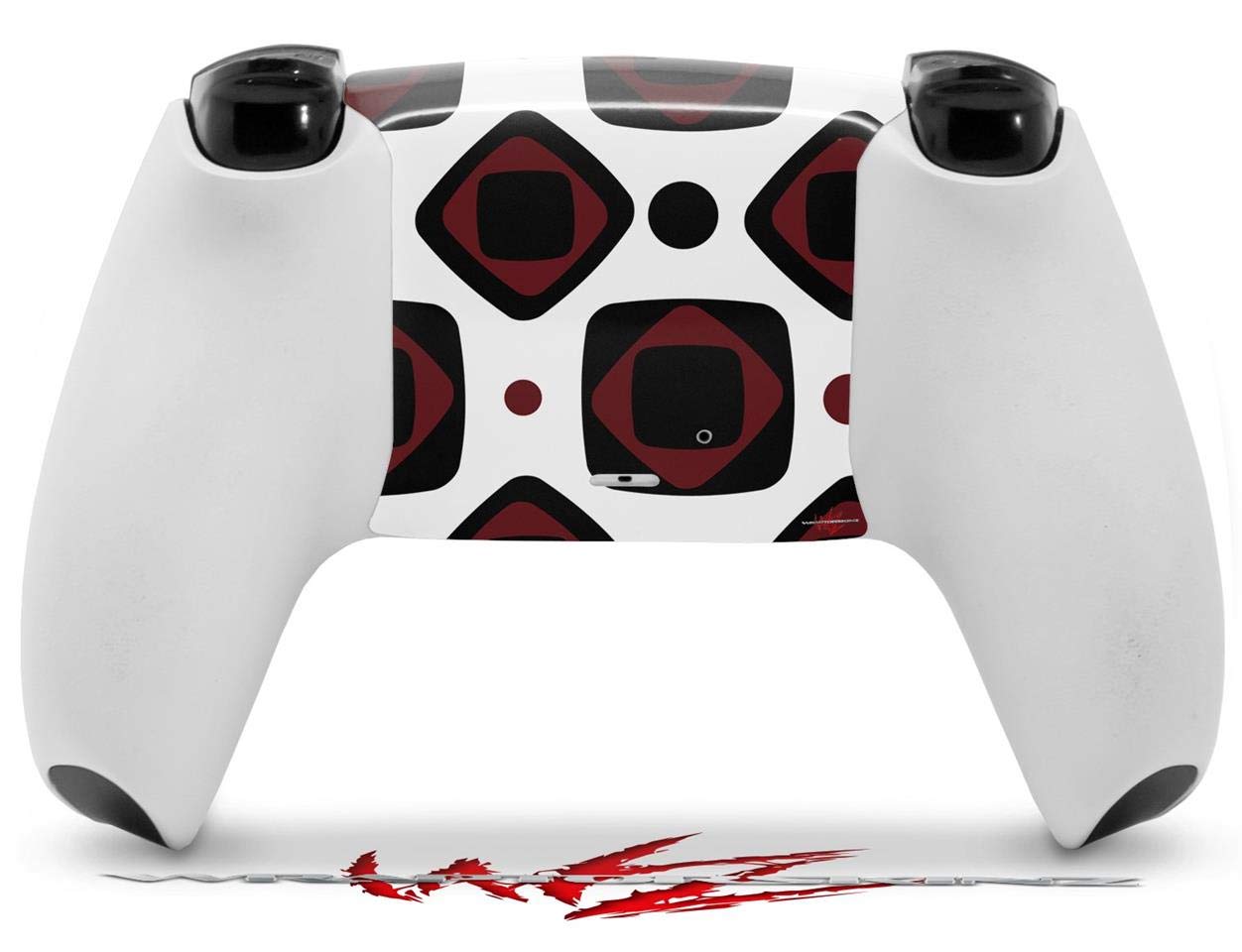 WraptorSkinz Skin Wrap compatible with Sony PS5 DualSense Controller Red And Black Squared (CONTROLLER NOT INCLUDED)