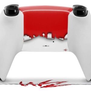 WraptorSkinz Skin Wrap compatible with Sony PS5 DualSense Controller Ripped Colors Red White (CONTROLLER NOT INCLUDED)