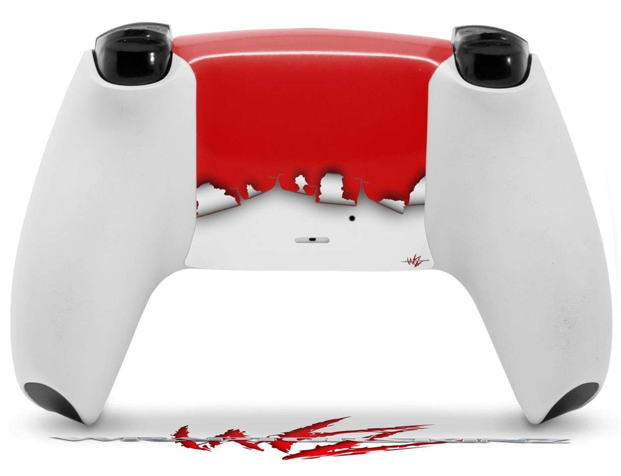 WraptorSkinz Skin Wrap compatible with Sony PS5 DualSense Controller Ripped Colors Red White (CONTROLLER NOT INCLUDED)