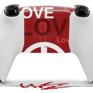 WraptorSkinz Skin Wrap compatible with Sony PS5 DualSense Controller Love and Peace Red (CONTROLLER NOT INCLUDED)