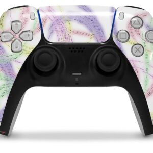 WraptorSkinz Skin Wrap compatible with Sony PS5 DualSense Controller Neon Swoosh on White (CONTROLLER NOT INCLUDED)