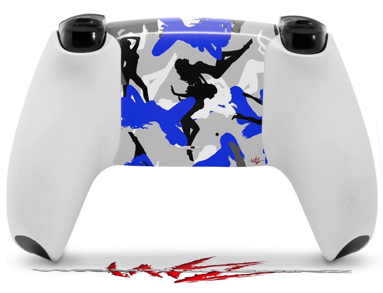 WraptorSkinz Skin Wrap compatible with Sony PS5 DualSense Controller Sexy Girl Silhouette Camo Blue (CONTROLLER NOT INCLUDED)