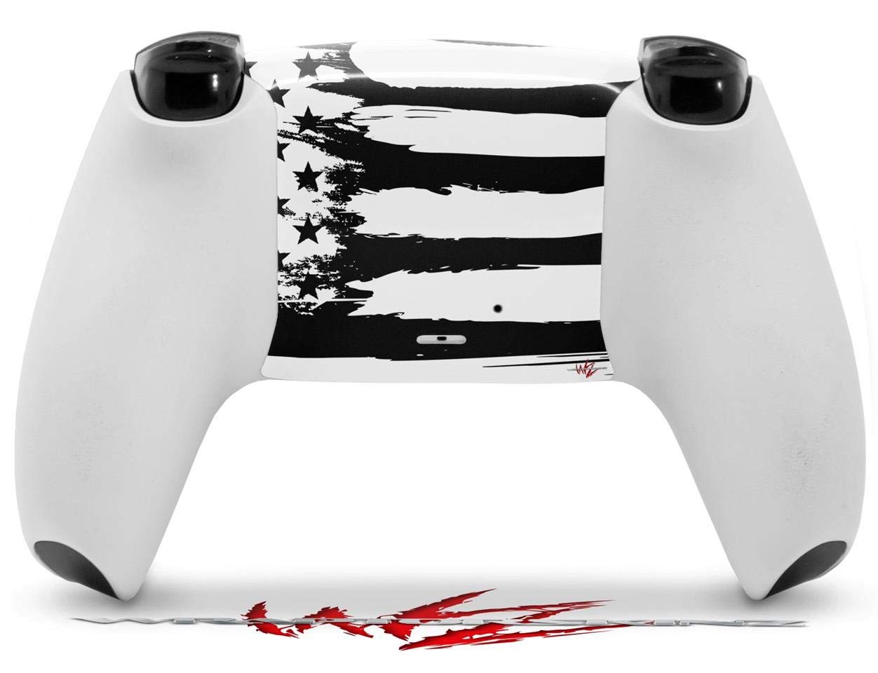 WraptorSkinz Skin Wrap compatible with Sony PS5 DualSense Controller Brushed USA American Flag (CONTROLLER NOT INCLUDED)