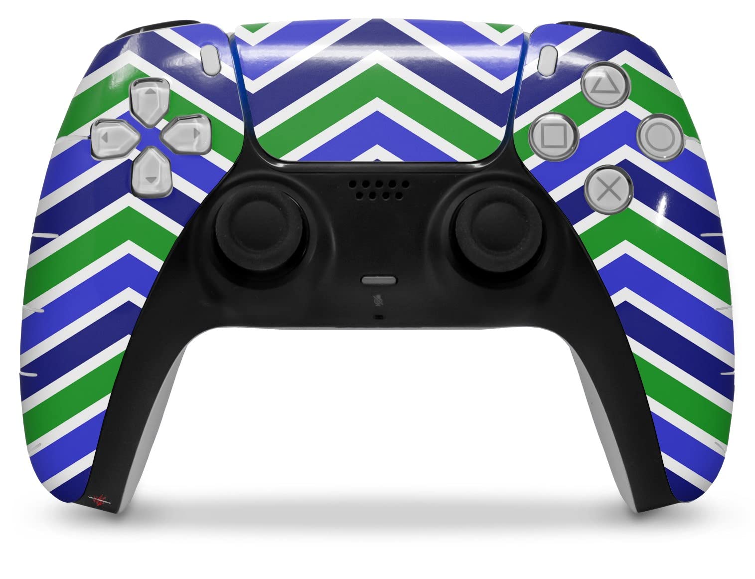 WraptorSkinz Skin Wrap compatible with Sony PS5 DualSense Controller Zig Zag Blue Green (CONTROLLER NOT INCLUDED)