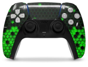 wraptorskinz skin wrap compatible with sony ps5 dualsense controller hex green (controller not included)