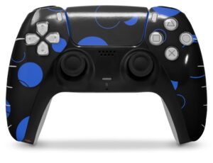 wraptorskinz skin wrap compatible with sony ps5 dualsense controller lots of dots blue on black (controller not included)