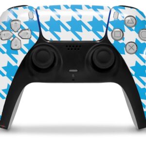 WraptorSkinz Skin Wrap compatible with Sony PS5 DualSense Controller Houndstooth Blue Neon (CONTROLLER NOT INCLUDED)