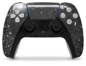 wraptorskinz skin wrap compatible with sony ps5 dualsense controller stardust black (controller not included)