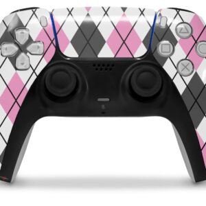 WraptorSkinz Skin Wrap compatible with Sony PS5 DualSense Controller Argyle Pink and Gray (CONTROLLER NOT INCLUDED)