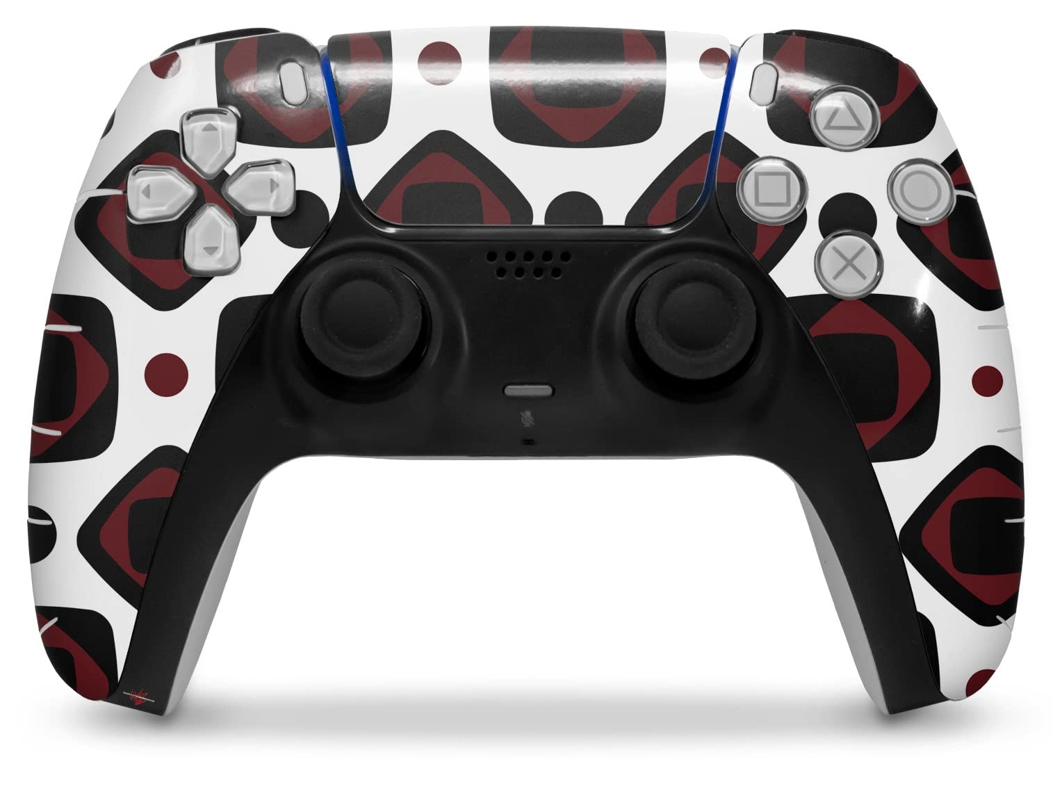 WraptorSkinz Skin Wrap compatible with Sony PS5 DualSense Controller Red And Black Squared (CONTROLLER NOT INCLUDED)