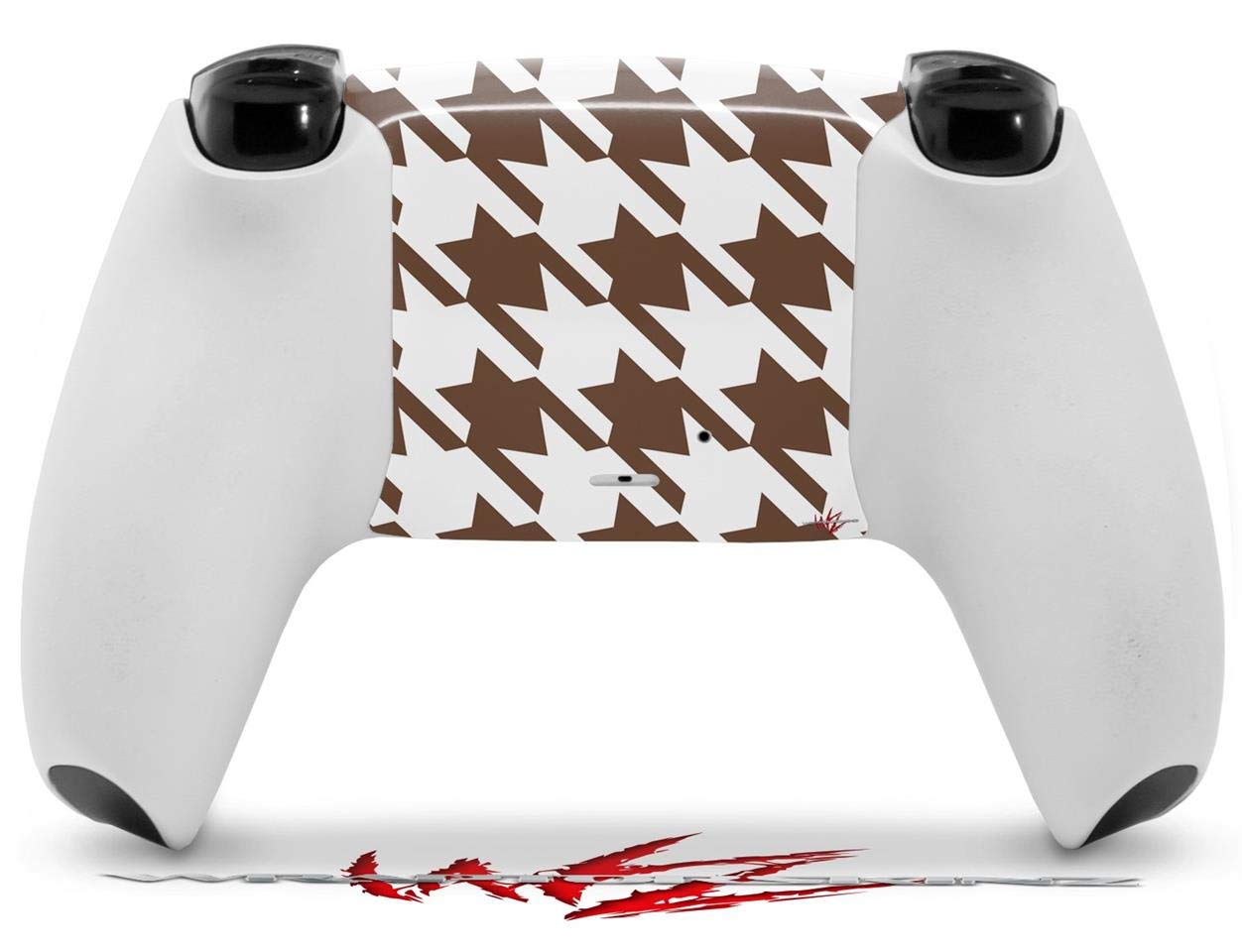 WraptorSkinz Skin Wrap compatible with Sony PS5 DualSense Controller Houndstooth Chocolate Brown (CONTROLLER NOT INCLUDED)