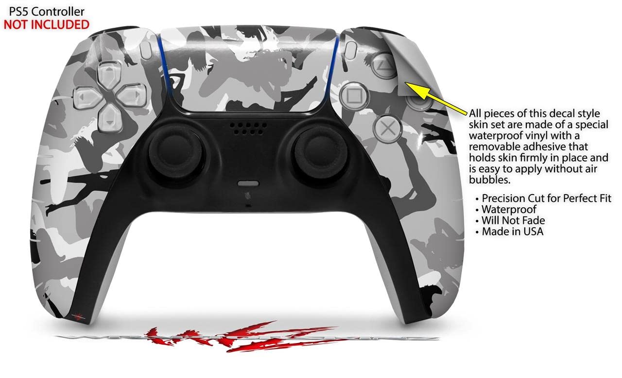 WraptorSkinz Skin Wrap compatible with Sony PS5 DualSense Controller Sexy Girl Silhouette Camo Gray (CONTROLLER NOT INCLUDED)