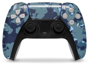 wraptorskinz skin wrap compatible with sony ps5 dualsense controller wraptorcamo old school camouflage camo navy (controller not included)