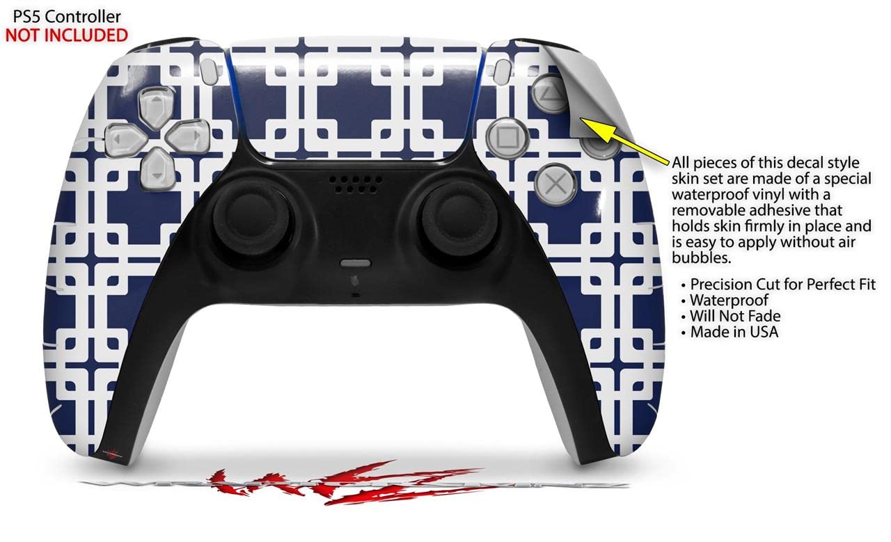 WraptorSkinz Skin Wrap compatible with Sony PS5 DualSense Controller Boxed Navy Blue (CONTROLLER NOT INCLUDED)