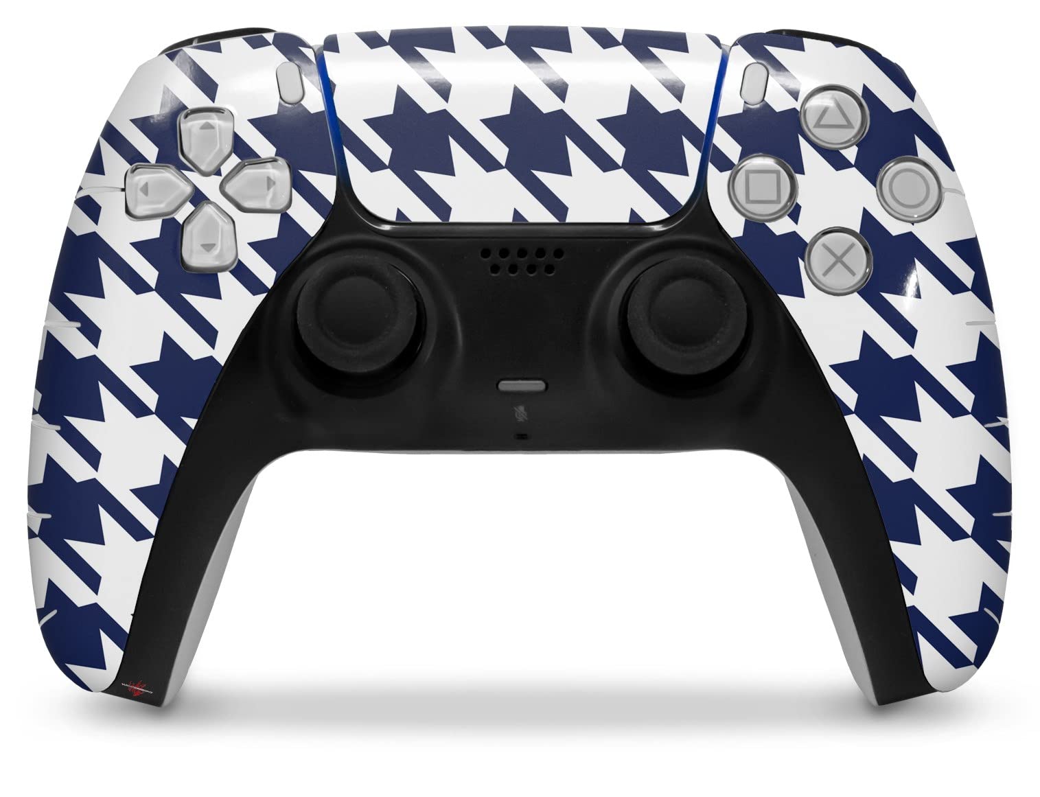 WraptorSkinz Skin Wrap compatible with Sony PS5 DualSense Controller Houndstooth Navy Blue (CONTROLLER NOT INCLUDED)