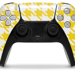 WraptorSkinz Skin Wrap compatible with Sony PS5 DualSense Controller Houndstooth Yellow (CONTROLLER NOT INCLUDED)