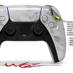 WraptorSkinz Skin Wrap compatible with Sony PS5 DualSense Controller Marble Granite 07 White Gray (CONTROLLER NOT INCLUDED)