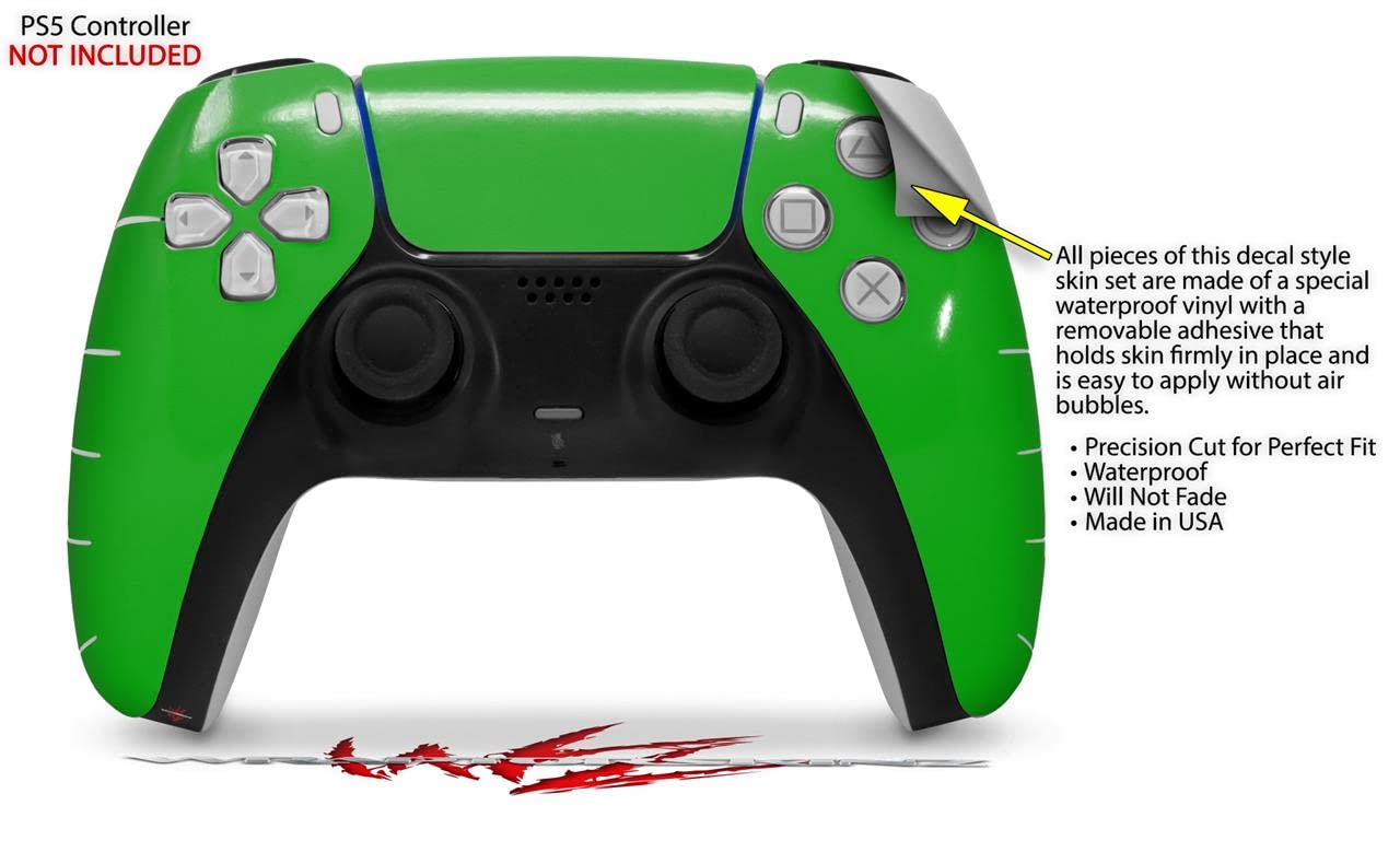 WraptorSkinz Skin Wrap compatible with Sony PS5 DualSense Controller Solids Collection Green (CONTROLLER NOT INCLUDED)