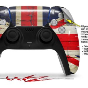 WraptorSkinz Skin Wrap compatible with Sony PS5 DualSense Controller Painted Faded and Cracked Union Jack British Flag (CONTROLLER NOT INCLUDED)